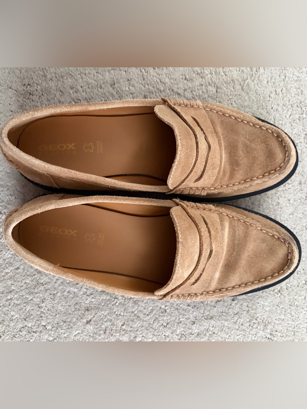 Geox Suede Slip-On Loafers in Light Brown